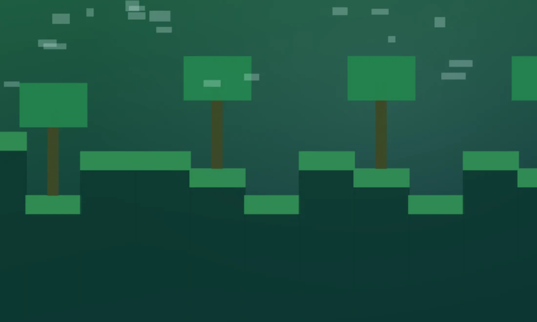 Minecraft-inspired illustrative gaming image